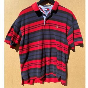 Vintage Tommy Hilfiger Striped Polo Shirt Men's Large